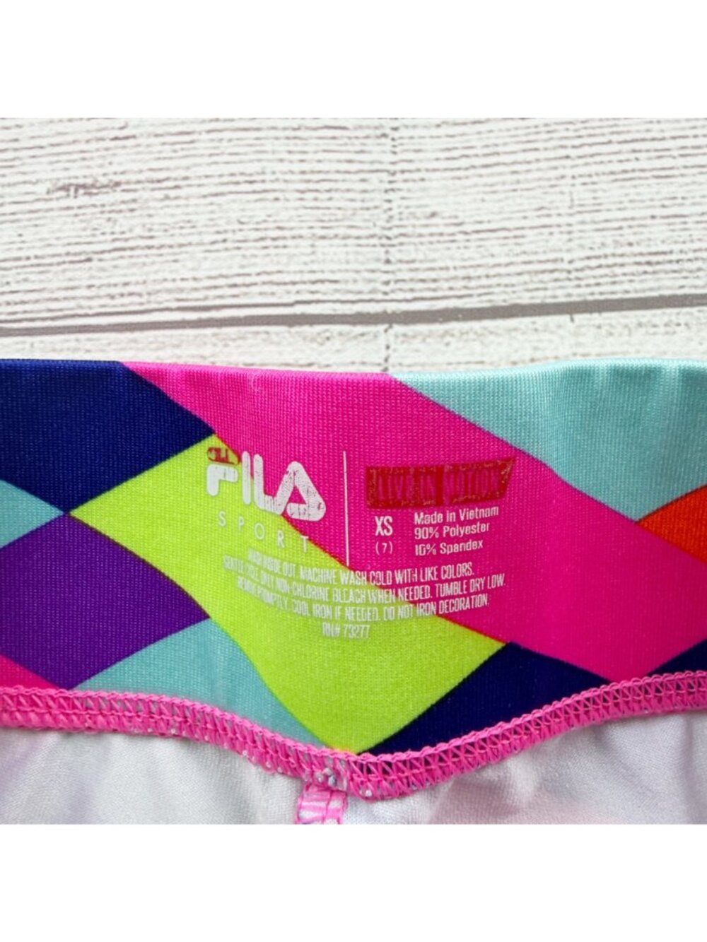 FILA Sport Girls Rainbow Geometric Print Active Leggings XS 7 - Picture 2 of 3